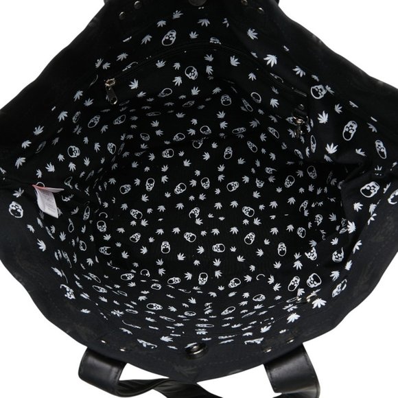 Lucien Pellat-Finet Skull Tote Bag in Black Cotton and Leather for Women
